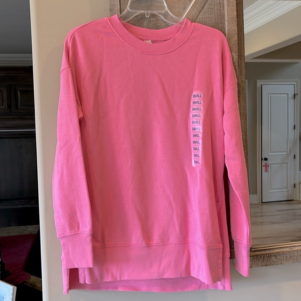 Oversized Pink Cotton Sweatshirt Comfy